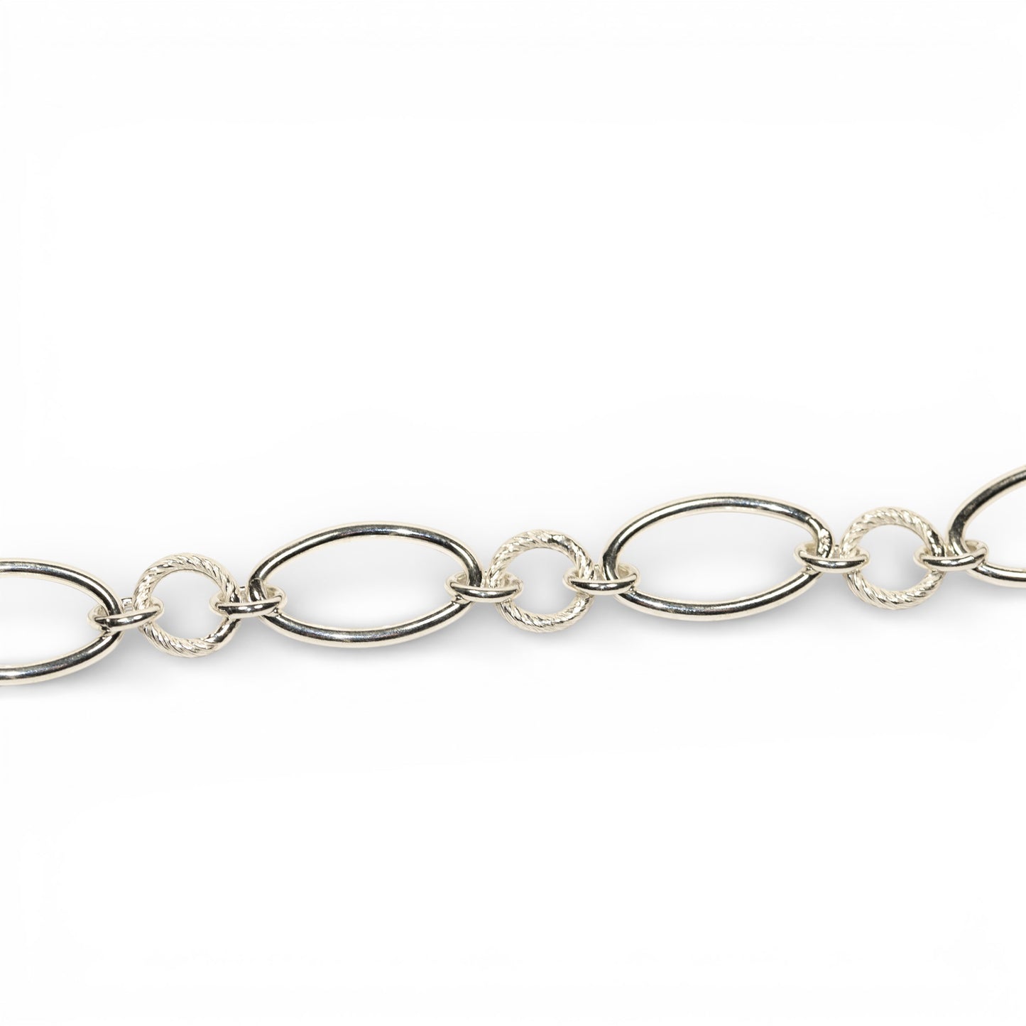 Bracciale a Maglie Ovali alternate in Argento 925