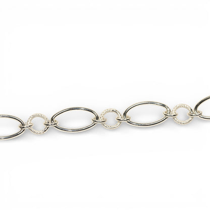 Bracciale a Maglie Ovali alternate in Argento 925
