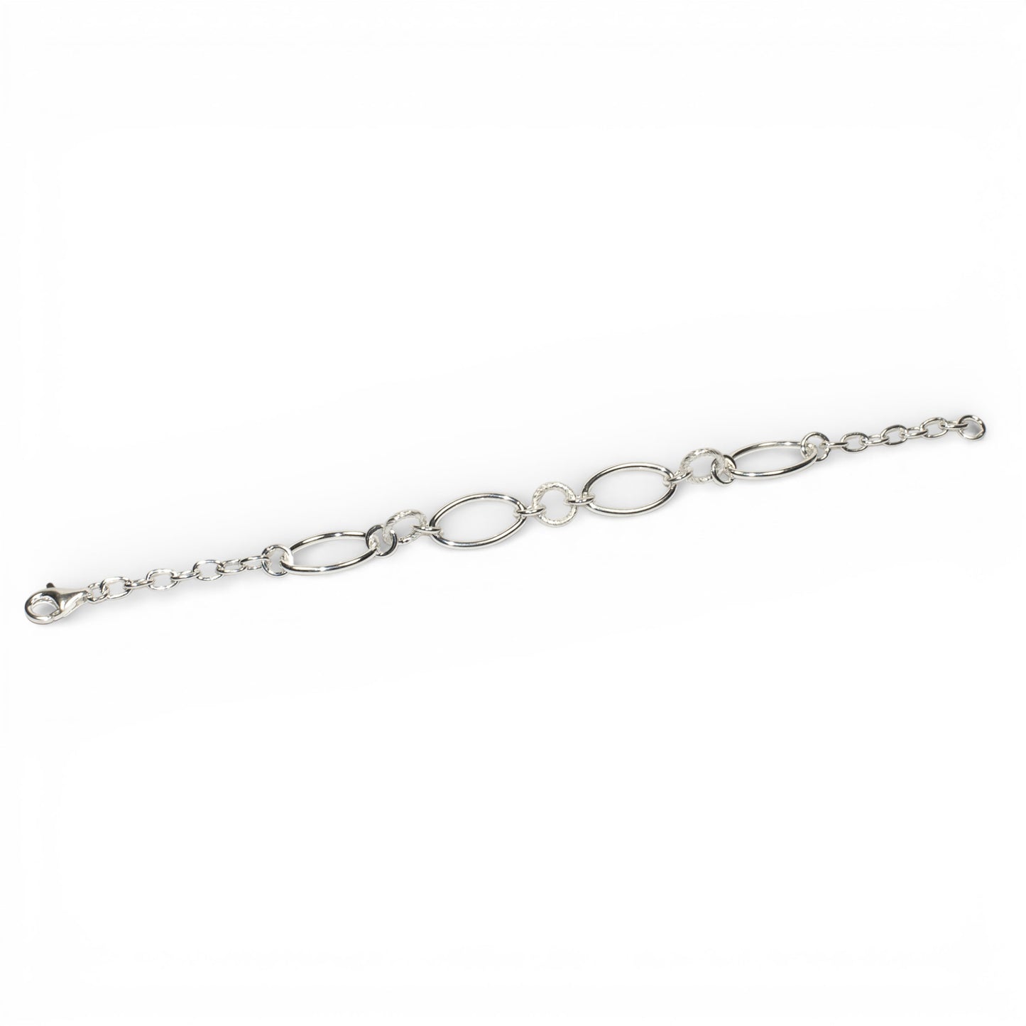Bracciale a Maglie Ovali alternate in Argento 925