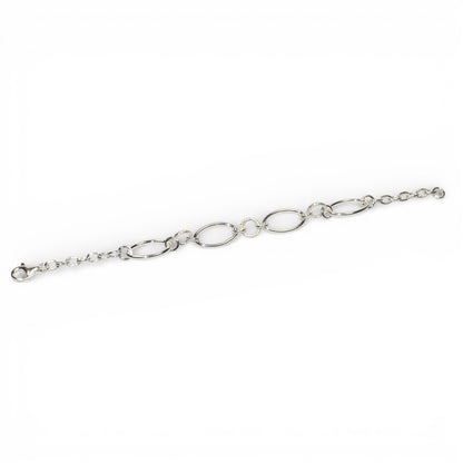 Bracciale a Maglie Ovali alternate in Argento 925