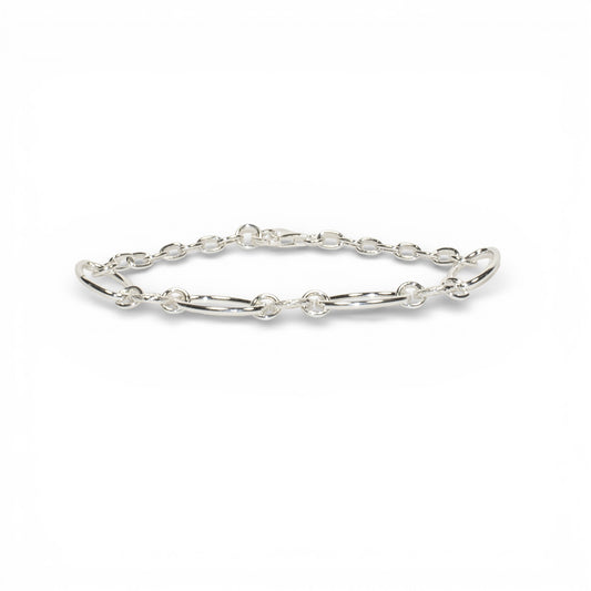 Bracciale a Maglie Ovali alternate in Argento 925