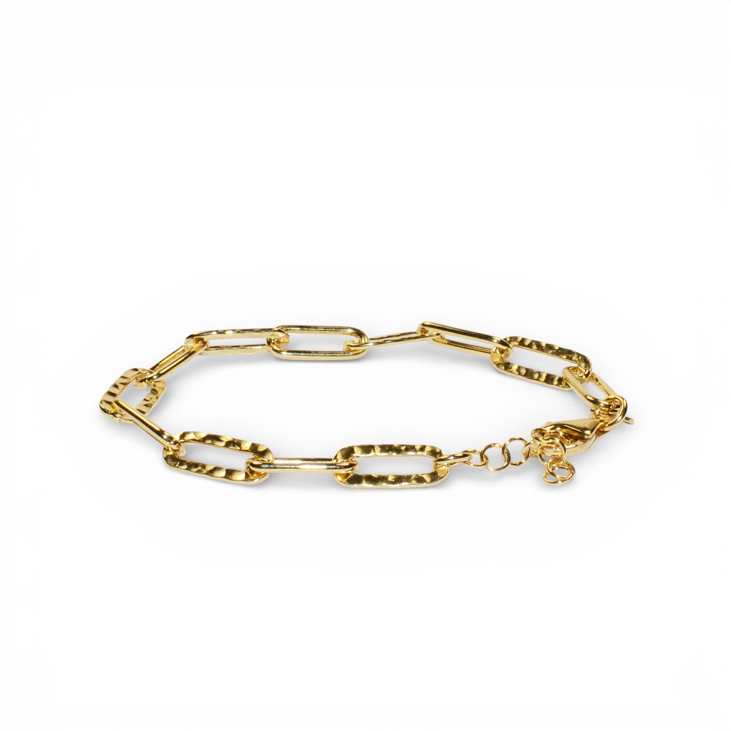 Bracciale a Catenella Martellata in Argento 925 Placcato Oro