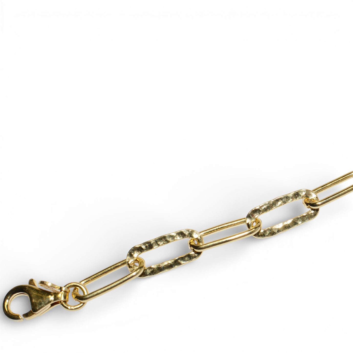 Bracciale a Catenella Martellata in Argento 925 Placcato Oro