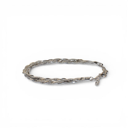 Bracciale Triplo Twister in Argento 925 Rodiato