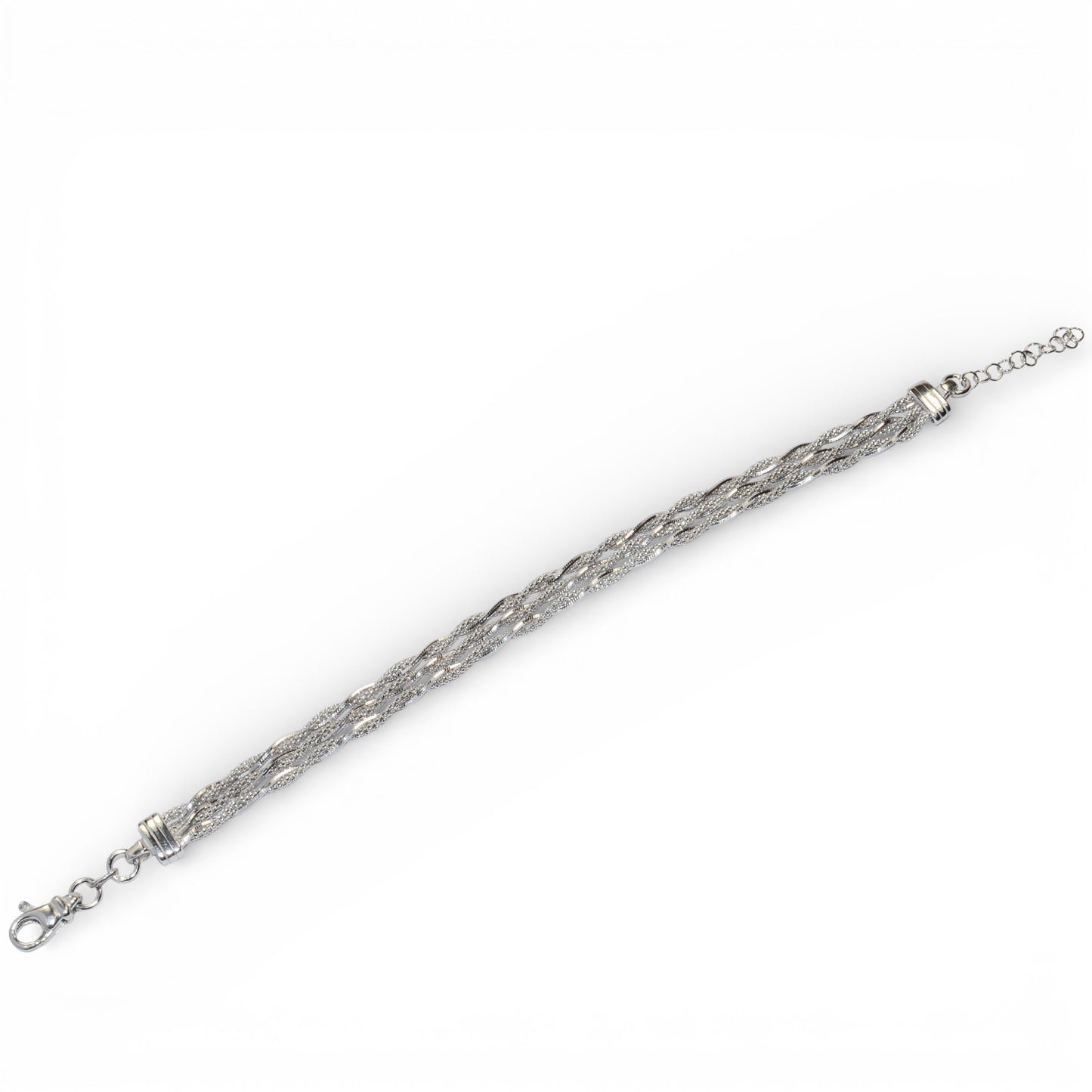 Bracciale Triplo Twister in Argento 925 Rodiato