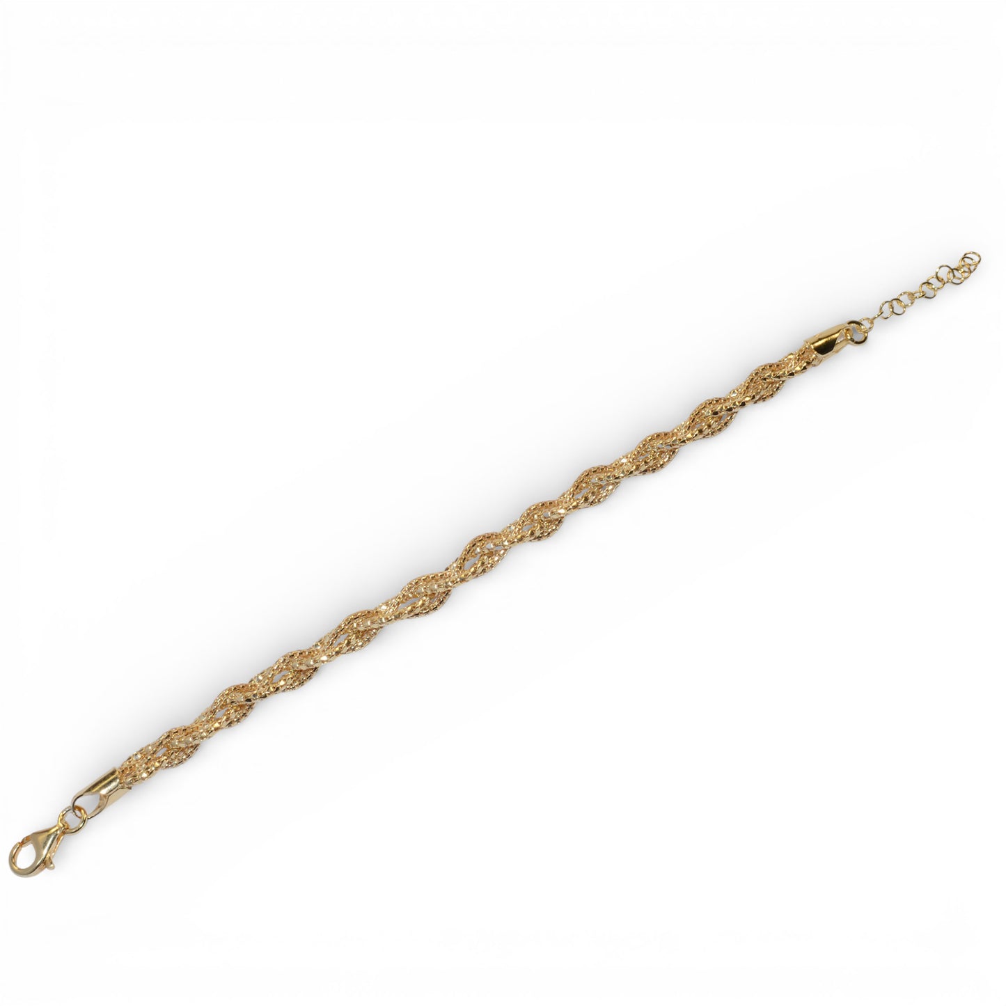Bracciale Treccia in Argento 925 Placcato Oro