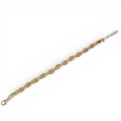 Bracciale Treccia in Argento 925 Placcato Oro