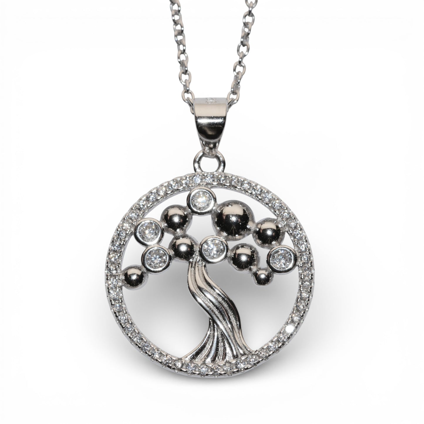 Catenina con Pendente Albero della Vita in Argento 925 con Zirconi