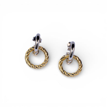 Orecchini Doppi Dorati in Argento 925