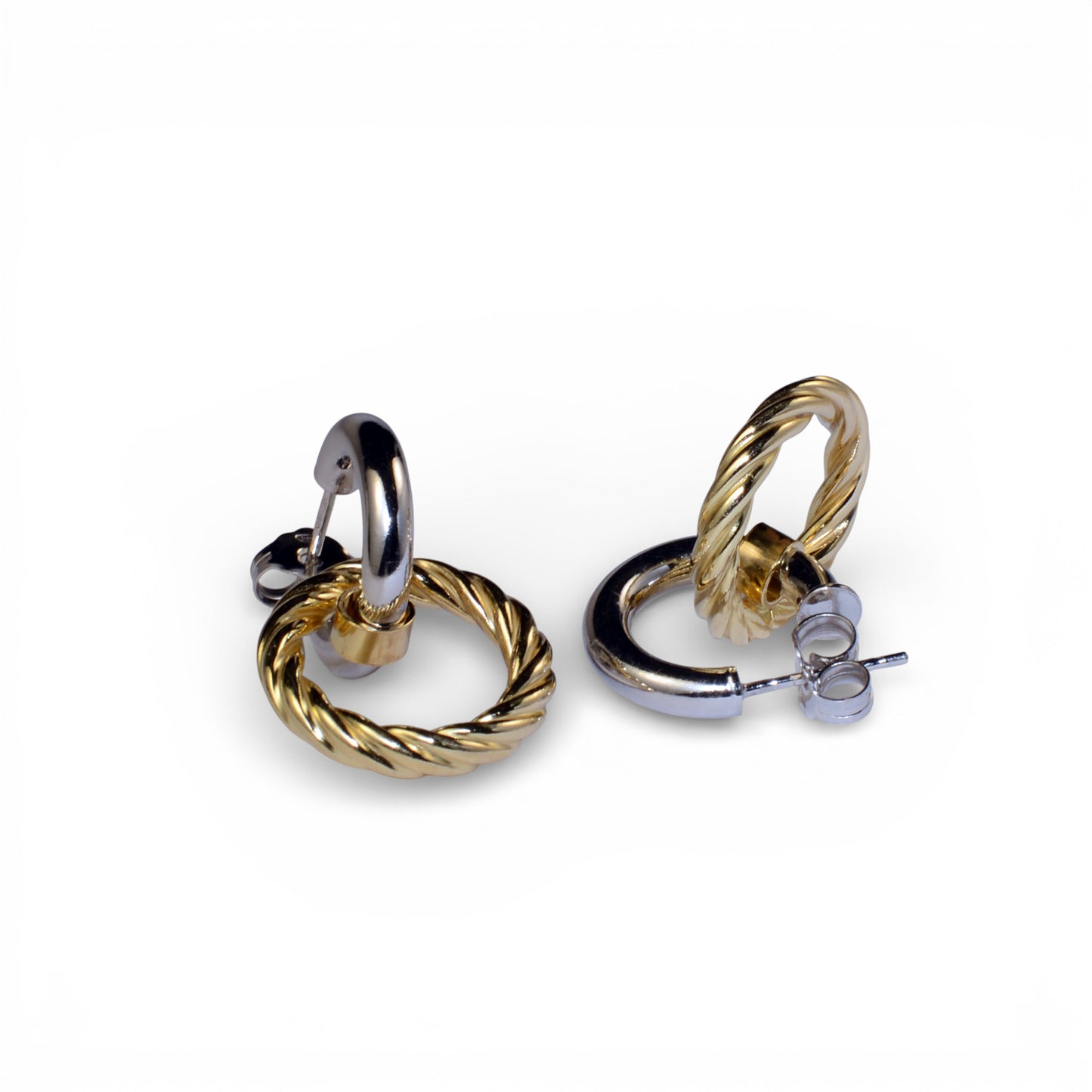 Orecchini Doppi Dorati in Argento 925