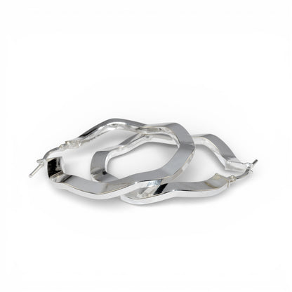 Orecchini a Cerchio Squadrati in Argento 925