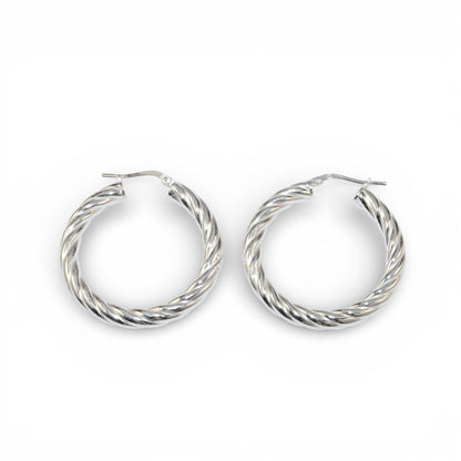 Orecchini a Cerchio Intrecciati in Argento 925